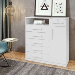 Cômoda Sapateira da Vinci Branco Brilho - Lopas Branco Brilho