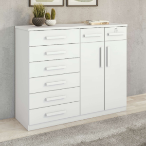 Cômoda Sapateira Toronto Branco Brilho - Lopas Branco Brilho