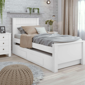 Cama Solteiro Bibox 2 Gavetas Athenas Branco Branco