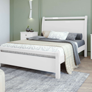 Cama Casal Ambiente Reali 140 Branco Brilho - Lopas Branco Brilho