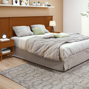 Cabeceira Casal 2 Mesas de Cabeceira Like - Lopas Amendoa